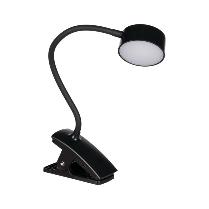 Lampka biurkowa LED LightLogic LL AGREER B 66480 reg. temp. barwowej dla dzieci na klips USB czarna kinkiet 1 szt.