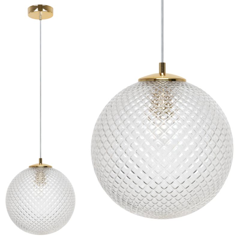 Lampa sufitowa wisząca Light Home LH Cannes 1x E27 60W klosz 25cm bezbarwny 1szt.