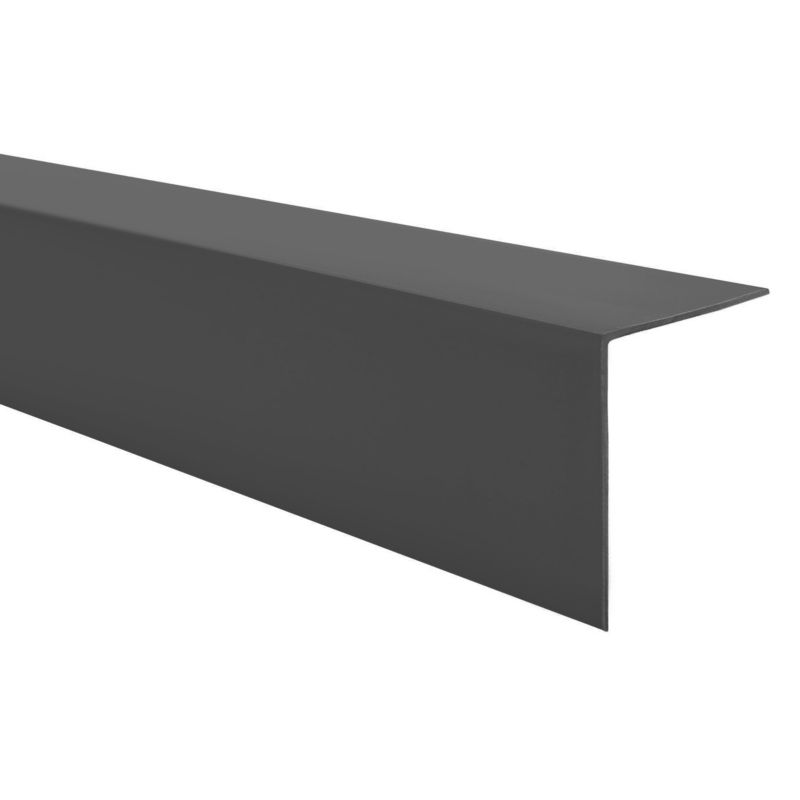 QUEST Kątownik twardy PCV 50x20 mm, ozdobny, profil L kątowy, narożnik dekoracyjny, KT, ciemnoszary, 200 cm