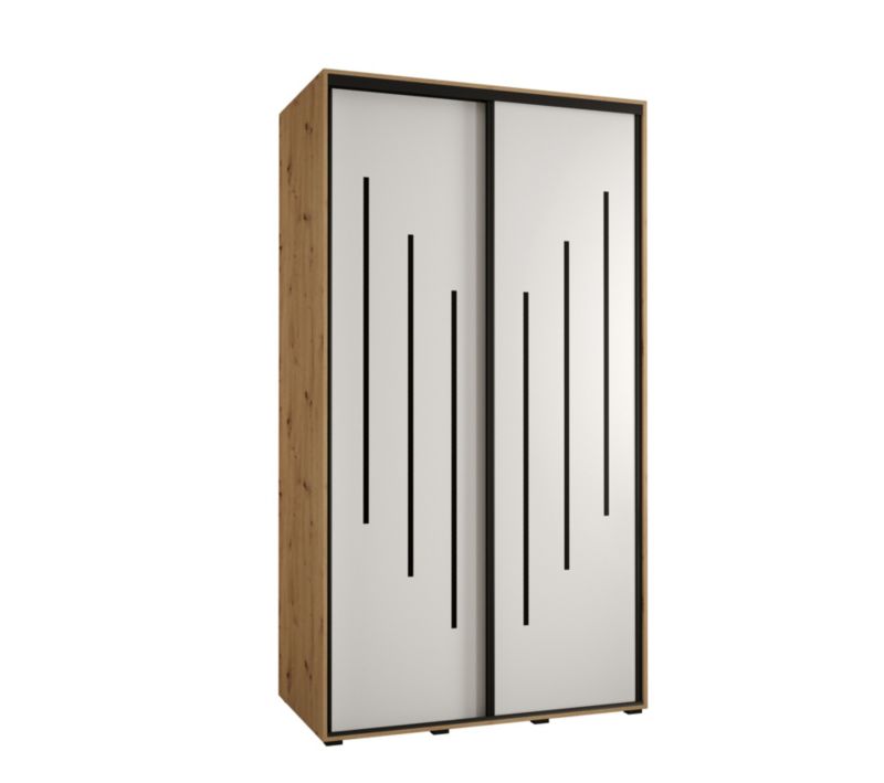 Szafa przesuwna Abiks DAVOS 8 wysoka szer.140cm gł.60cm artisan/biały/czarny 1szt.