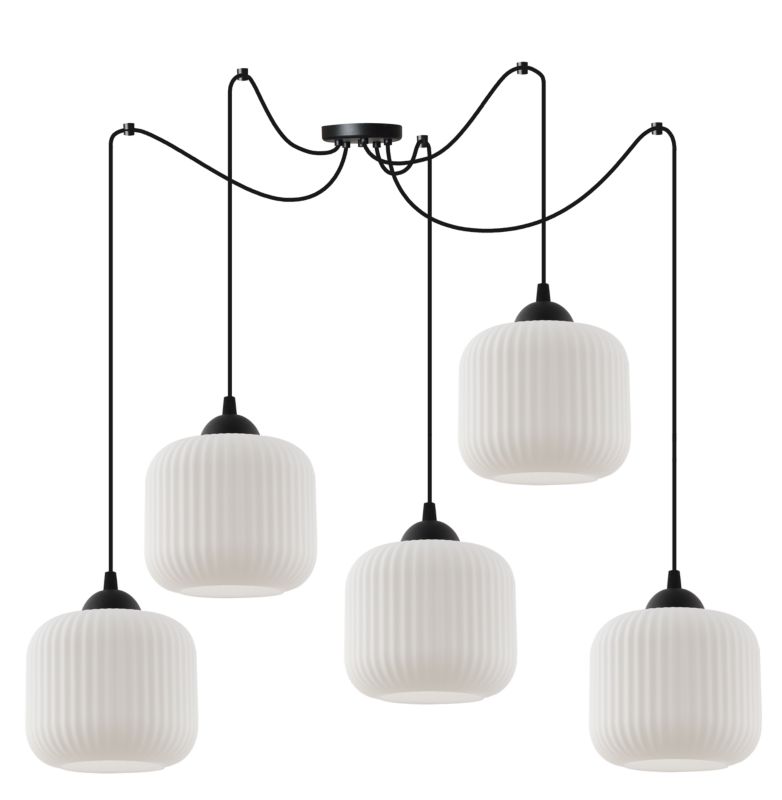 Lampa sufitowa wisząca Light Home LH Riffle Pająk Walec 5x E27 60W czarny 1szt.