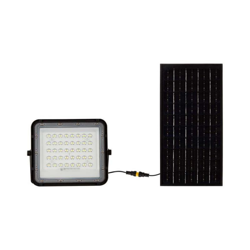 Naświetlacz solarny LED V-TAC czarny LED 10W 4000K 800lm z pilotem IP65 wym: 17 x 19 x 5,5 cm aluminium - 1 szt.