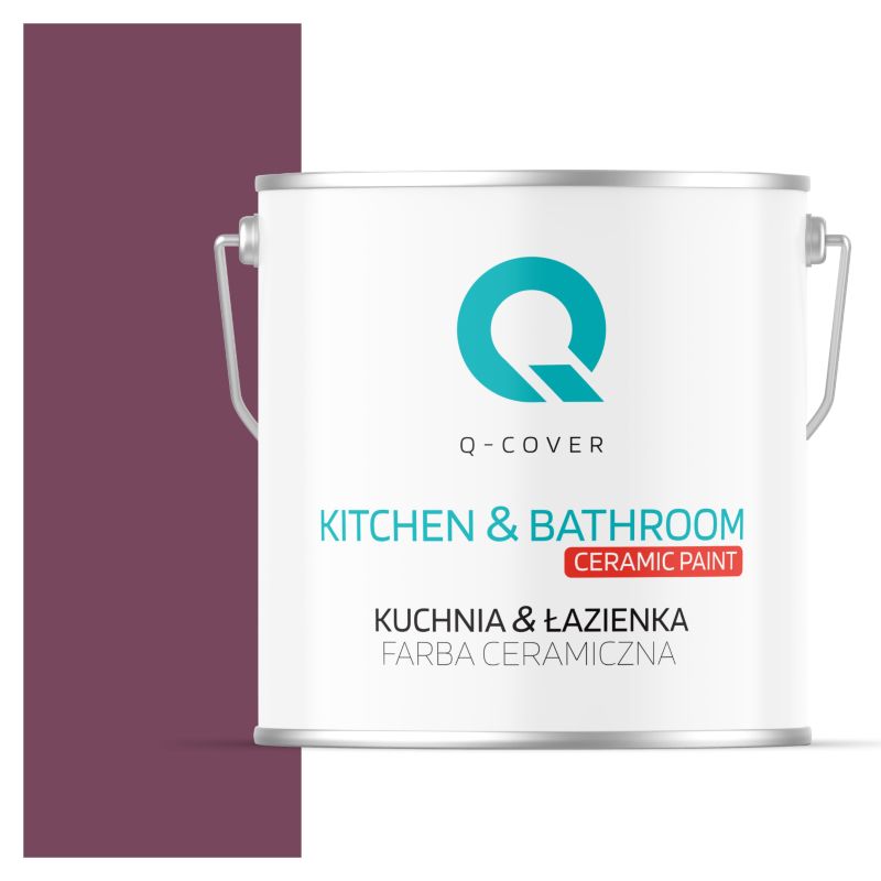 Farba Ceramiczna Kuchnia & Łazienka Q-Cover Bordowy H2809 Głęboki Mat 5L