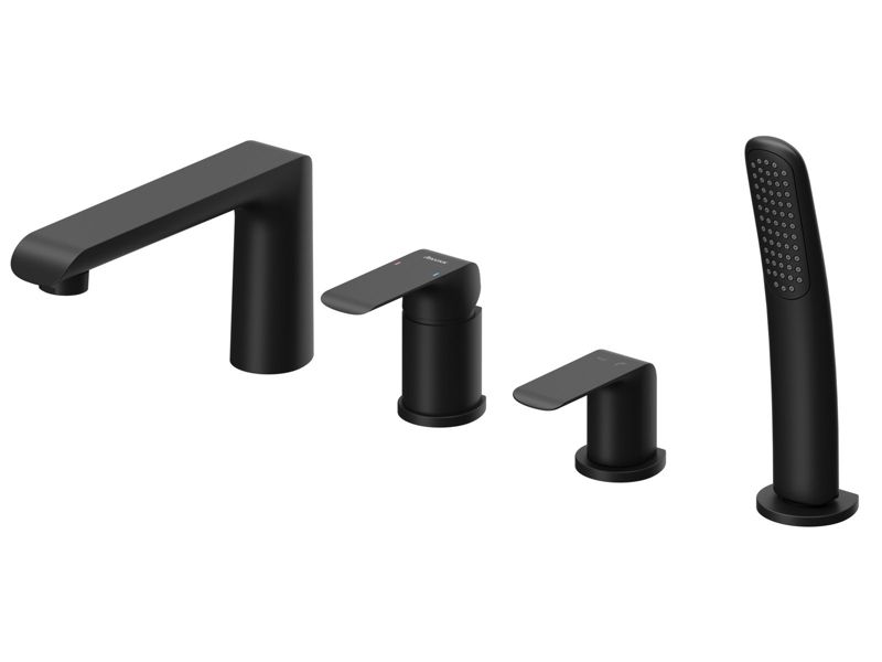 Bateria wannowa stojąca Ravak Flat FL 026.20BL 4-otworowa czarna 1 szt