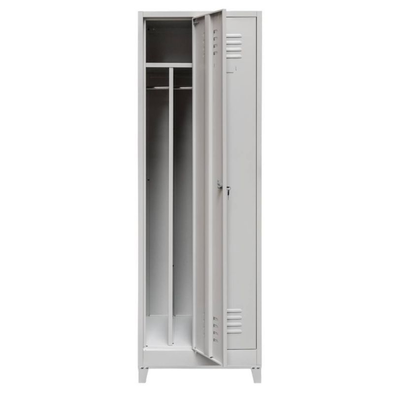 Szafka ubraniowa BHP Mega-M z przegrodami i podstawą z nóżkami szara 60x50x190cm 1szt.