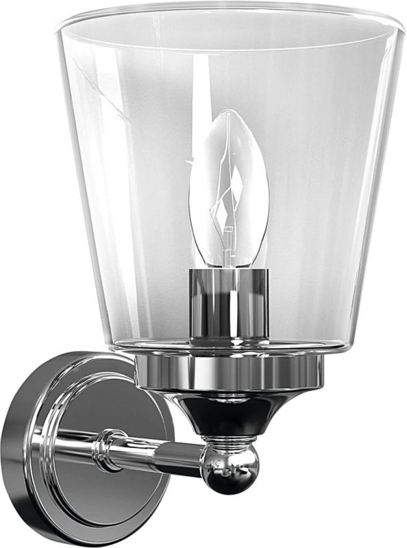 Kinkiet ścienny Nowodvorski Lighting Bali chromowany przezroczysty do łazienki 1 x E14 x 25W IP44 wym: 25 x 15 x 17 cm - 1 szt.