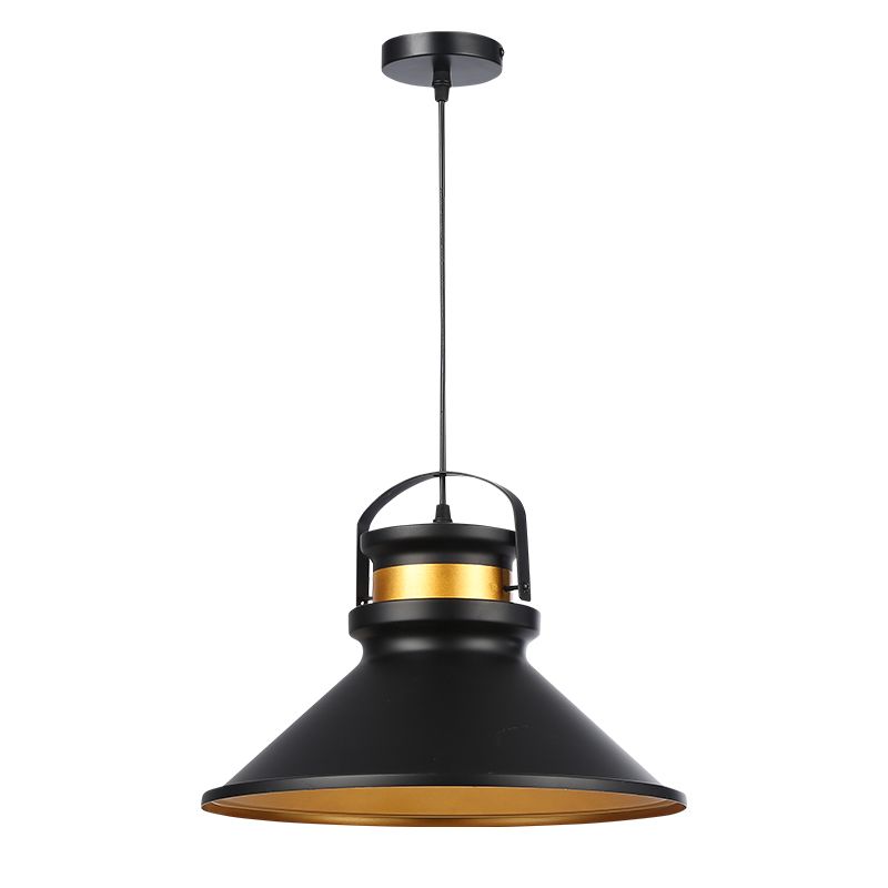 Lampa wisząca sufitowa MasterLED Tao E27 klosz 37 cm IP20 czarna + miedź + złoto 1 szt.