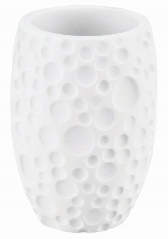 Kubek łazienkowy Kleine Wolke Moon biały mat, poliresin, Soft Touch, 250ml, 1 szt.