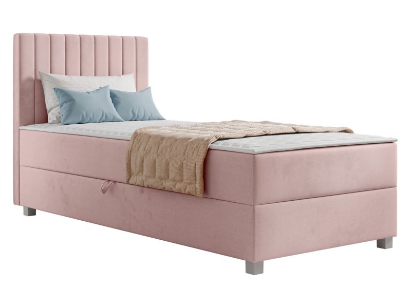 Łóżko kontynentalne MIRJAN 24 Viki 90x200 + topper różowy 1 szt.