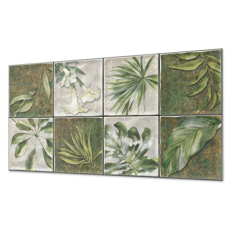Ścienny Panel PCV Samoprzylepny ArtPrintCave 120x60 cm Liście w mozaice natury 1 szt.