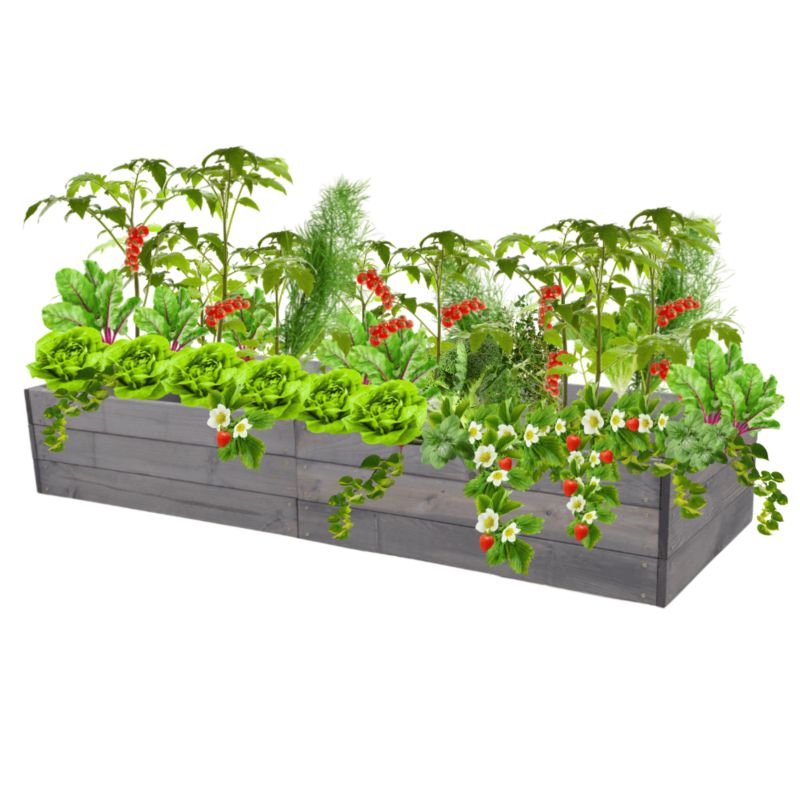 Inspekt MODO24 donica na warzywa szara impregnacja 27x163x60 cm 1 szt.