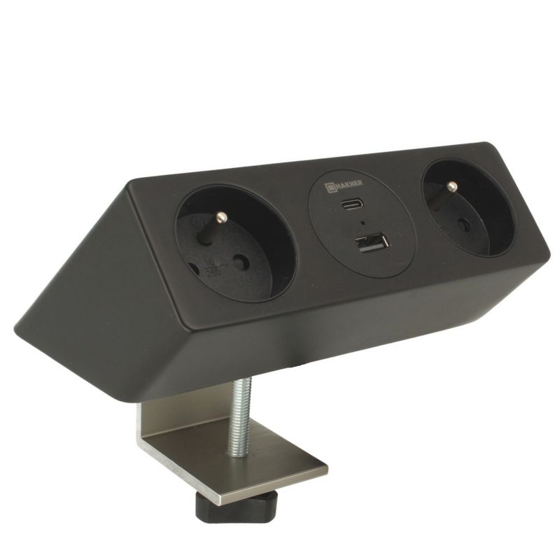 Mediaport Lumo Edge 2x230V FR/B/PL USB A+C 30W 3,0m EU Plug czarny - 1 szt.