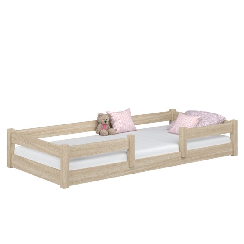 Dębowe łóżko N-WOOD niskie N01 dąb bielony 120x180 1szt.