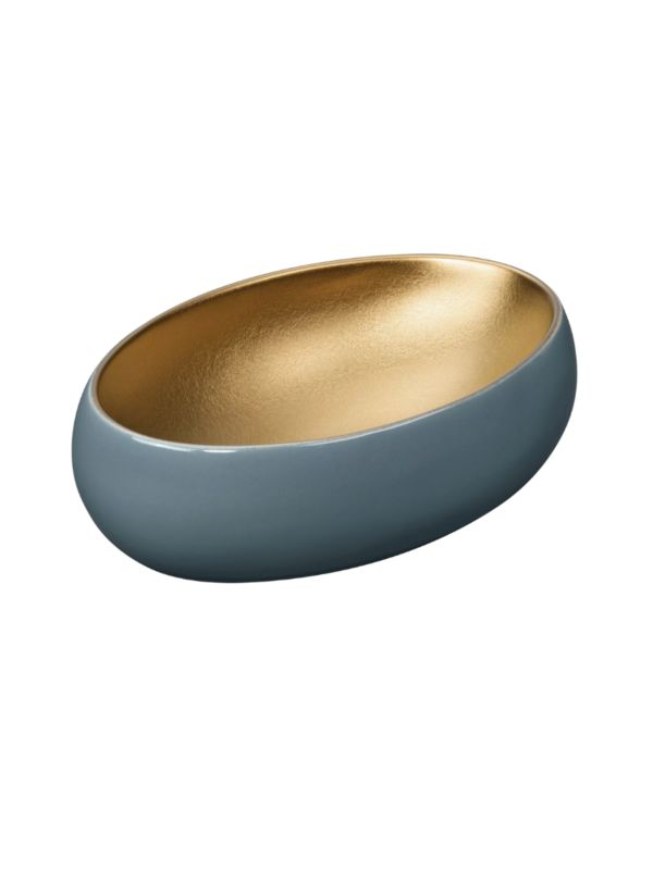 Umywalka nablatowa Uptrend CELIA owalna szaro-złoty mat 1 szt.