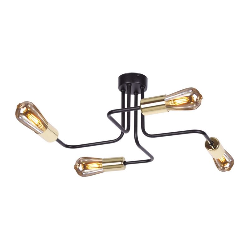 Lampa sufitowa Kaja Kuga czarna wym: 22 x 52 x 52 cm 4xE27 x 60W 1 szt.