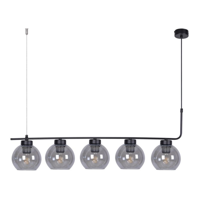 Lampa sufitowa wisząca Kaja Torvi czarna-dymiona wym: 110 x 89 x 15 cm 5xE27 x 60W 1 szt.