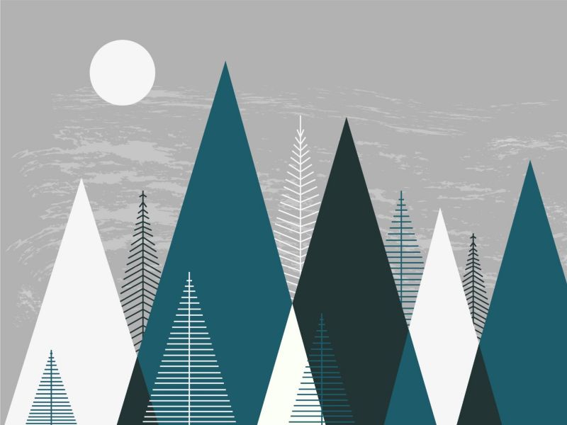 fototapeta Sanders & Sanders krajobraz górski szarymIniebieskim 375 x 270 cm - 1 rol.