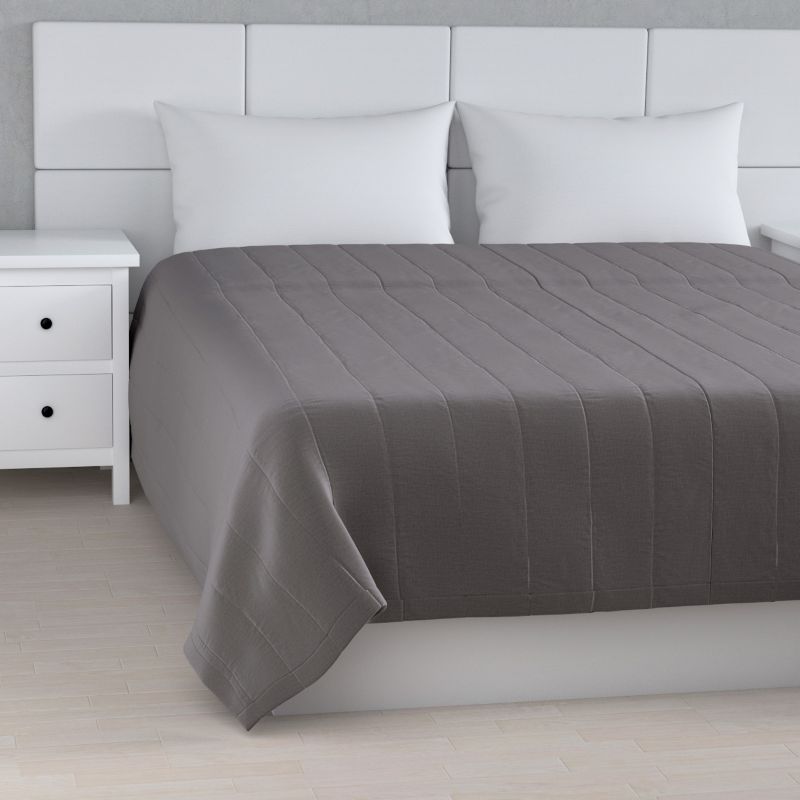 Narzuta pikowana w pasy Dekoria 200 x 210 cm brązowy welwet 1 szt.