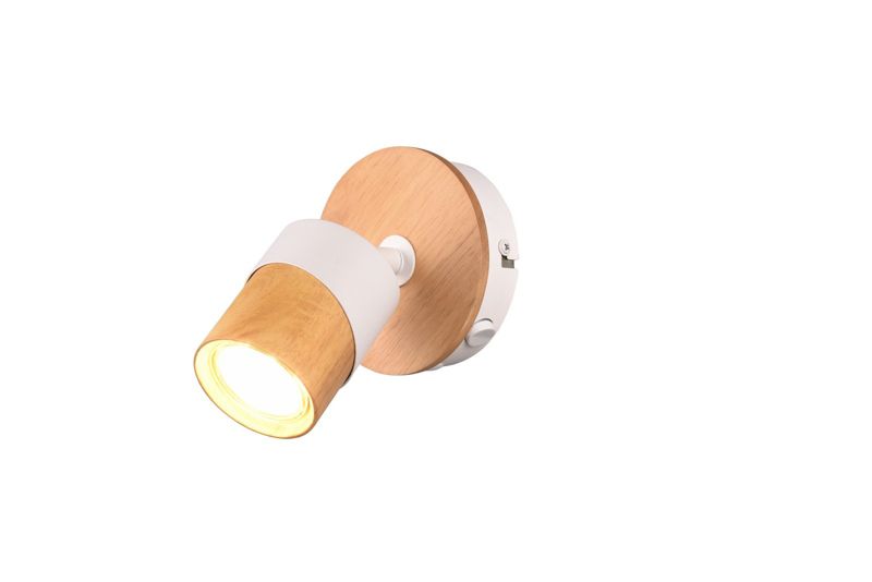 Kinkiet ścienny Trio Aruni jasne drewno-biały 1 x GU10 x 10W IP20 wym: 13,5 x 11 x 15 cm - 1 szt.