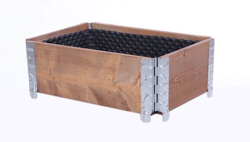 Skrzynia na warzywa MODO24 20x60x40 cm impregnowane brązowe drewno 1 szt. z folią kubełkową 1 szt.