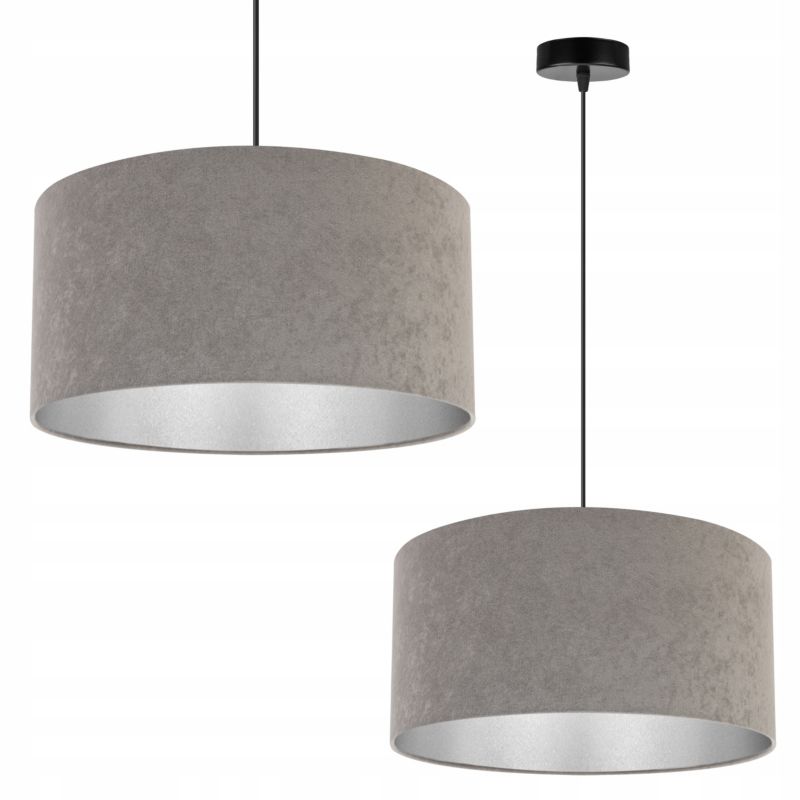 Lampa sufitowa wisząca Light Home LH Mediolan Welur 1x E27 60W zimny szary/srebrny 40cm 1szt.