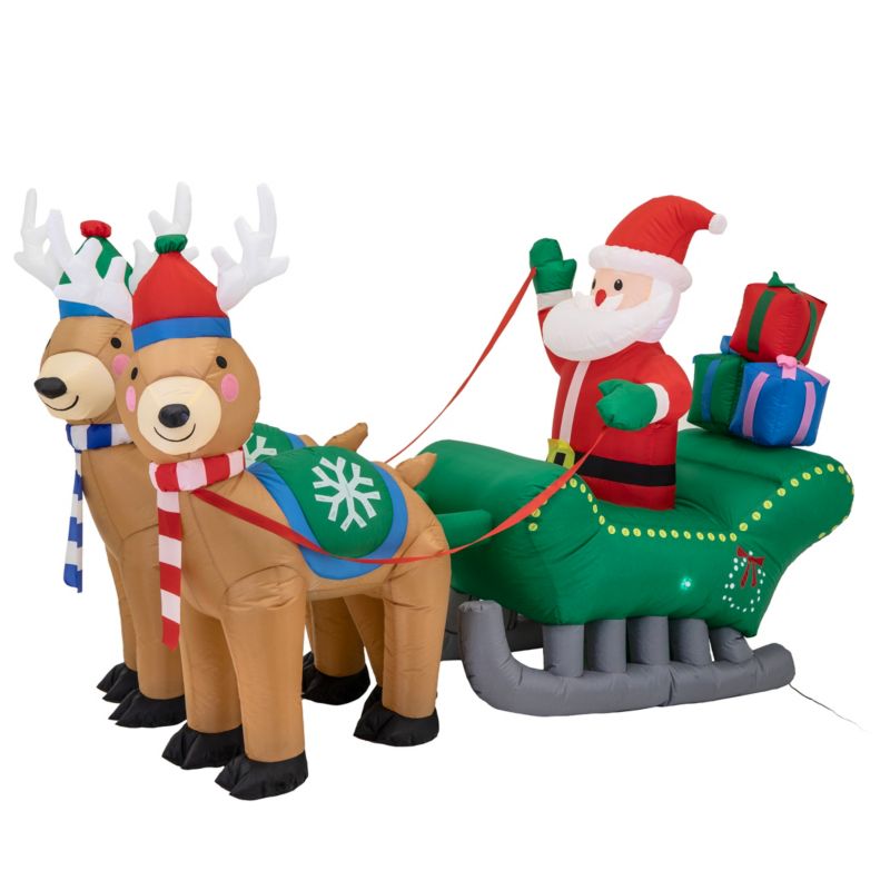 Mikołaj nadmuchiwany JUMI Dekoracja Świąteczna Sanie Renifer dmuchaniec 1 szt.
