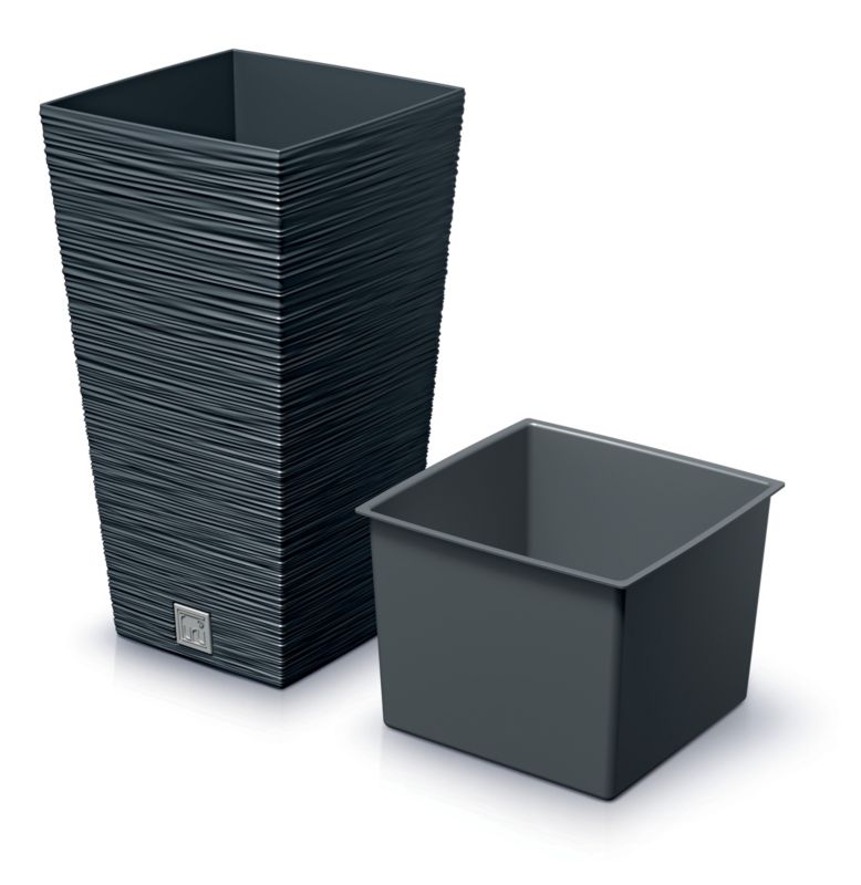 Doniczka Prosperplast Furu kwadratowa 24 cm antracyt