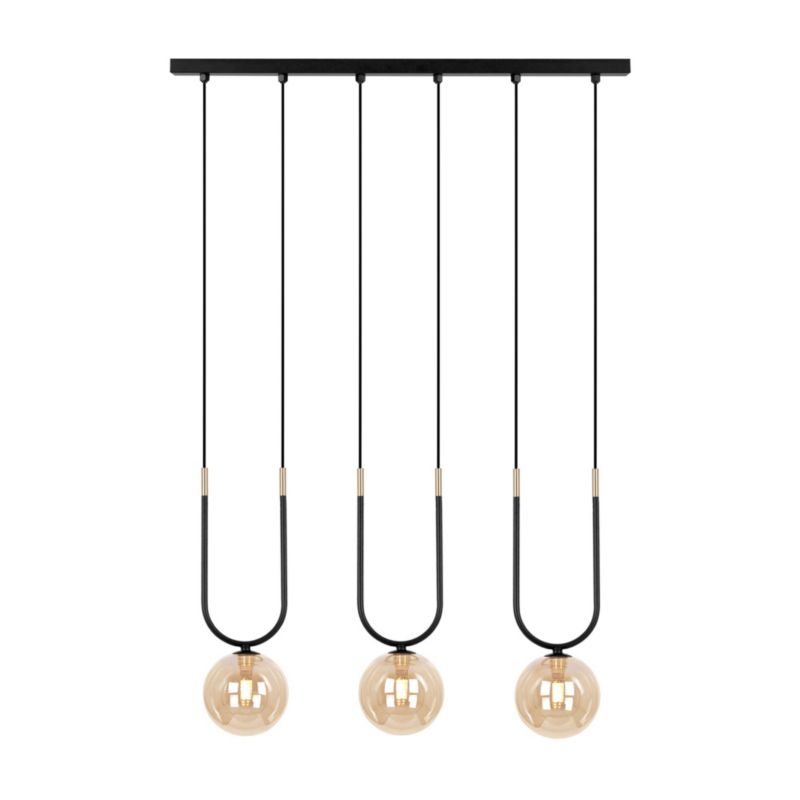 Lampa wisząca Kaja GOLDI czarno-złoto-bursztynowa 3xG9x15W IP20 wym:85x64x12cm - 1 szt.