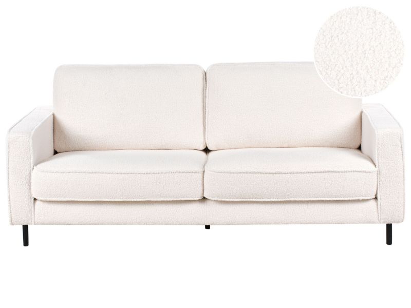 Sofa Savalen Boucle Biały dla 3 osób 1 szt.