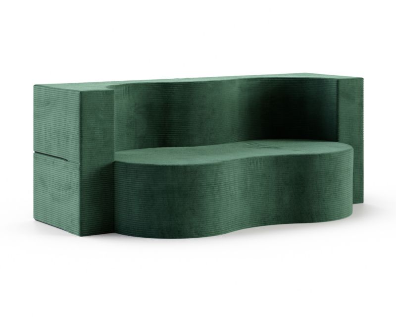 Sofa ŚPIJZDROWO sofka rozkładana SWING ciemno zielona sztruks 120x200x40 cm 1 szt.