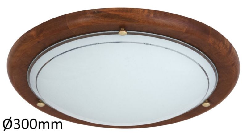 Plafon sufitowy lampa Rabalux Ufo dąb-szkło opalizowane drewno 1 x E27 x 60W IP20 wym: 30 x 30 cm - 1 szt.