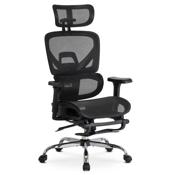 Fotel Mebel Elite KAIR Biurowy Obrotowy Ergonomiczny Krzesło Do Biurka Czarny 1 szt