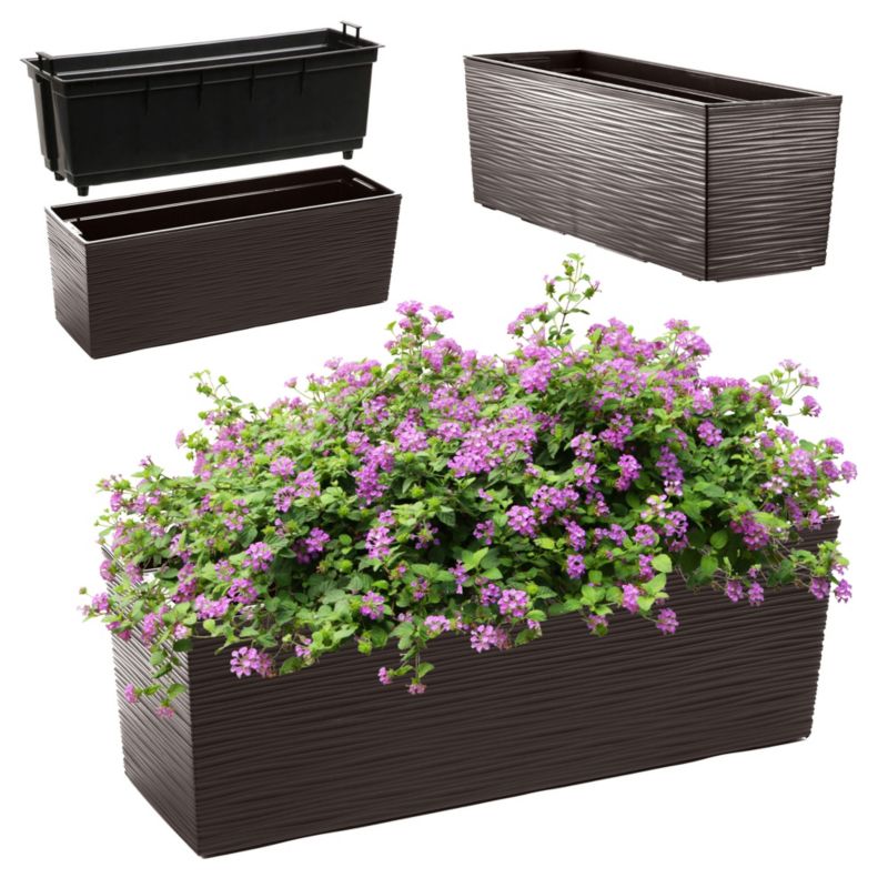 Doniczka KADAX Skrzynka Balkonowa + Wkład 19x56cm mokka 1szt.