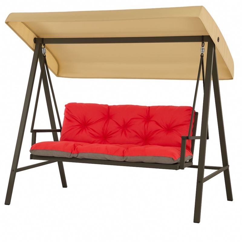 Poduszka Ogrodowa na Huśtawkę 3-os, Setgarden, 150x60x50cm, Czerwona Poduszka na ławkę z troczkami,Svinge 1szt