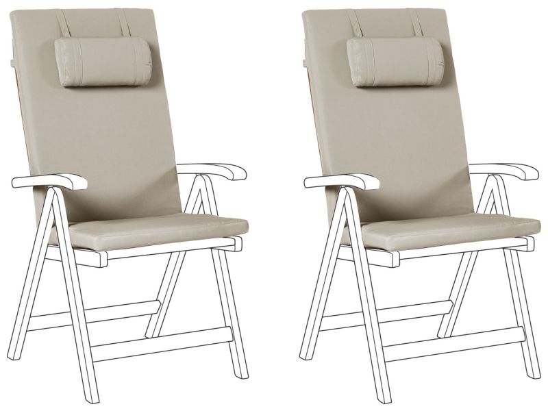 Zestaw 2 poduszek siedziskowych/oparciowych Java/amantea premium 50 x 70 cm Beżowoszary 1 par.