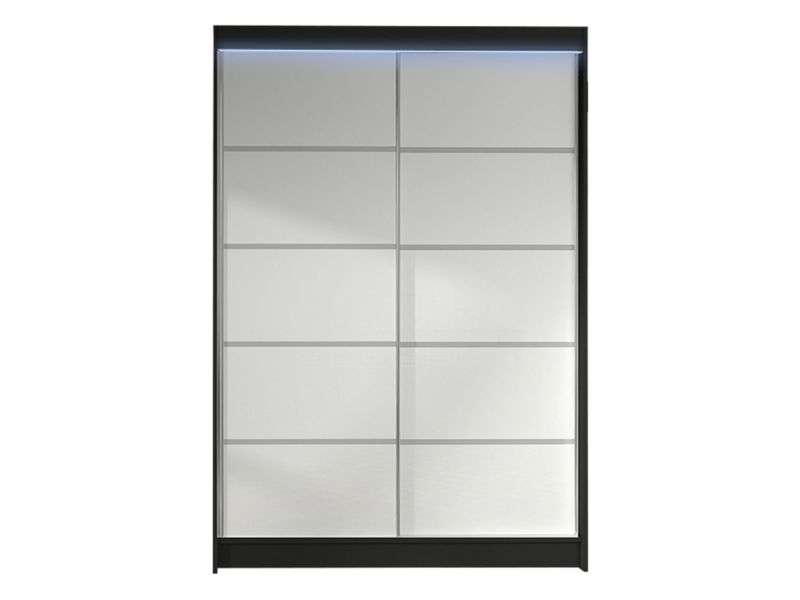 Szafa MIRJAN 24 z drzwiami przesuwnymi Lino IV z oświetleniem RGB czarny/biały 1 szt.