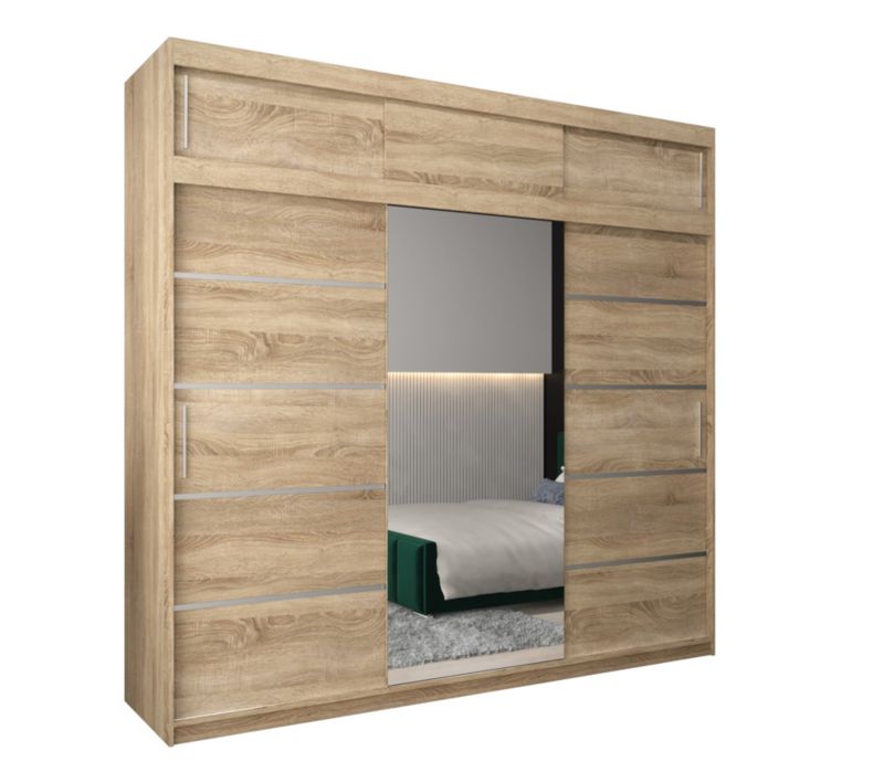 Szafa przesuwna Abiks Verona 2 250 sonoma + sonoma z nadstawką 1 szt.