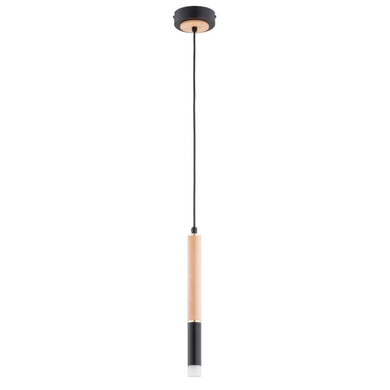 Lampa wisząca Alfa Rodeo 3300 jasne drewno-czarna-złota nowoczesna 1xG9 x 10W 1 szt.