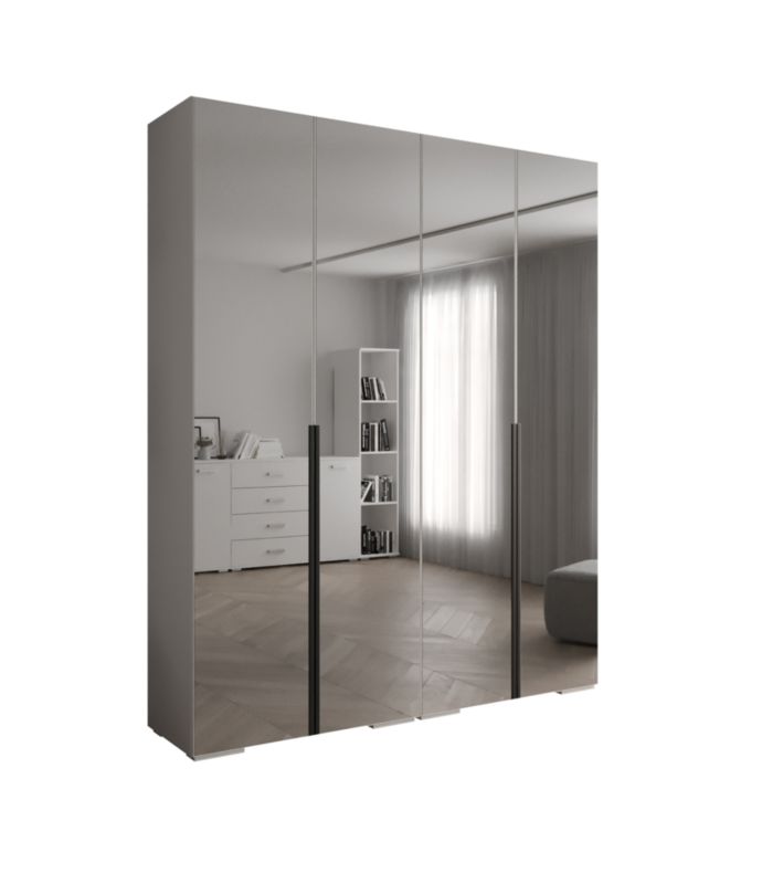 Szafa uchylna Abiks INOVA lustro wz.1 szer.200cm (biały/czarny)