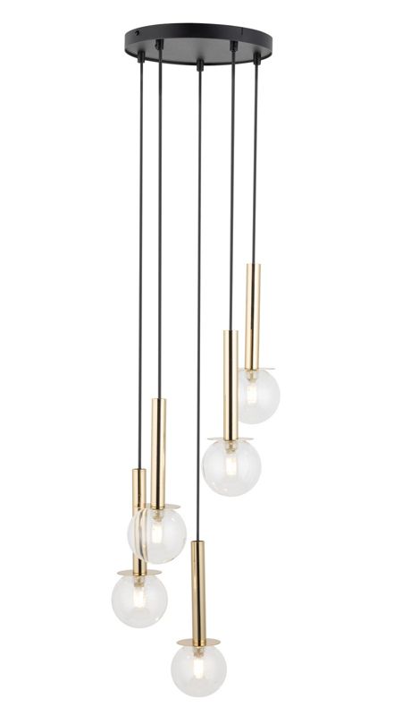 Lampa wisząca Sigma Lighting Daisy 6739 czarno-złota minimalistyczna 5xG9 x 1 szt.