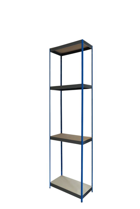 Regał metalowy MODO24 magazynowy garażowy niebiesko-grafitowy helios 180x45x45cm 4 półki po 175 kg 1 szt.