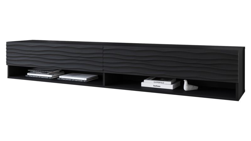 Szafka RTV MIRJAN 24 A180 MDF czarny/czarna fala 1 szt.