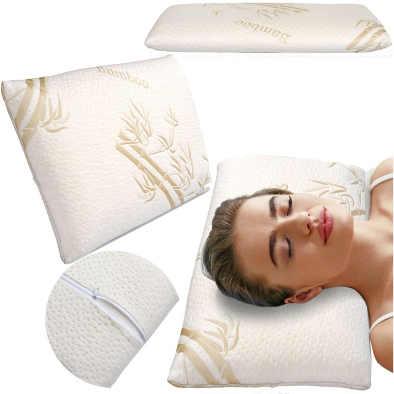 Poduszka EDANTI Ortopedyczna Termoplastyczna BAMBOO z Poszewką na zamek 1 szt.