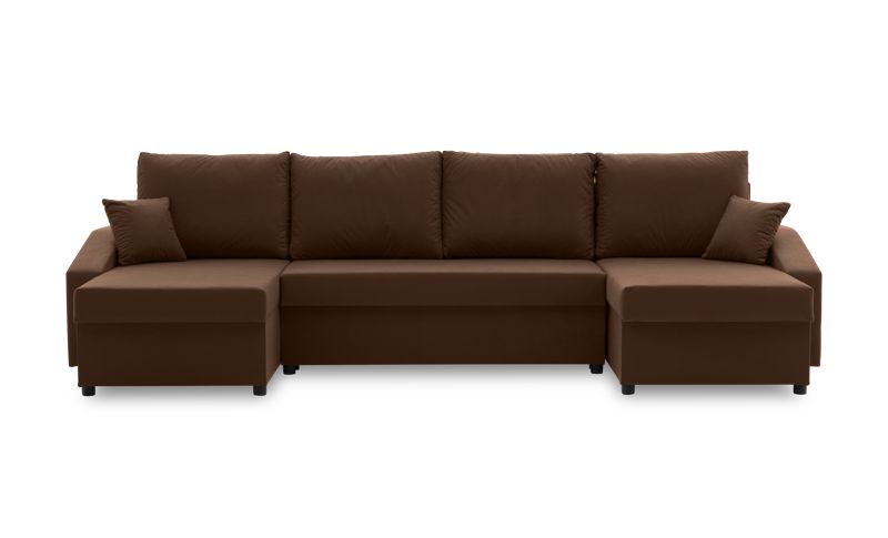 Duży narożnik TYLETEGOTU do salonu MONTERO Plus welur brąz 1 szt