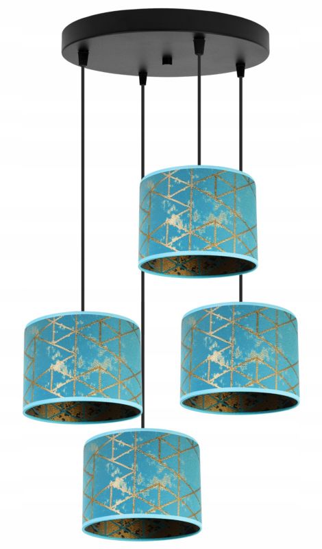 Lampa sufitowa wisząca okrągła Light Home LH Werona 4x E27 60W niebieski 1szt.