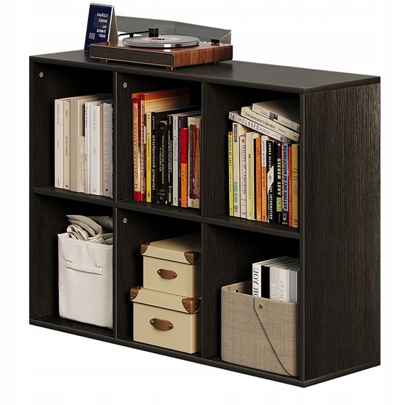 Regał otwarty komoda kostka 3x2 pojemny loft książki biurowy czarny 100 cm