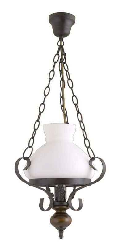 Lampa wisząca Rabalux Petronel czarna matowa szkło opalizowane klasyczna vintage 1xE27 x 60W 1 szt.