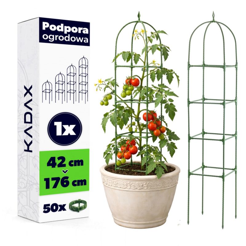 Podpora KADAX metalowa 176 cm zielona 4-poziomowa z zapinkami 1 szt