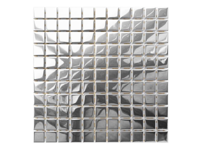 Mozaika szklana Ilcom srebrna silver chrom metalizowana 30x30cm 1 szt.