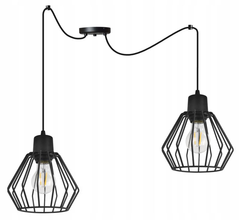 Lampa sufitowa wisząca Light Home LH Spider Nuvola 2x E27 60W czarny 1szt.